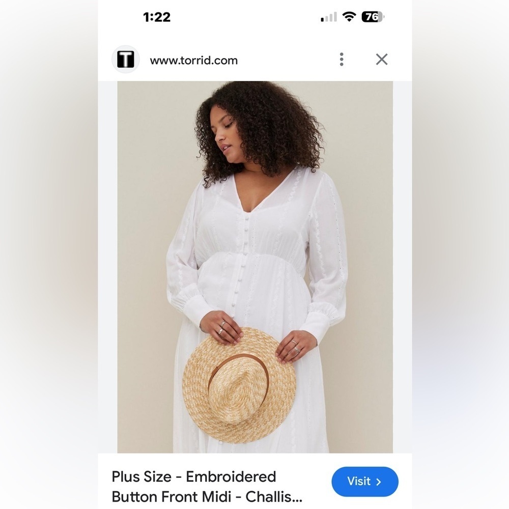 NWT White, space EMB,CHLLS, puff, LS, BTTN,  4X